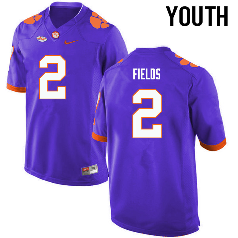 Youth Clemson Tigers #2 Mark Fields College Football Jerseys-Purple - Click Image to Close